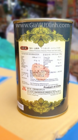 BÀO NGƯ ĐÓNG LON OCEAN DRAGON BRAND 425G - BÀO NGƯ ĐÓNG LON CHILE 10 CON