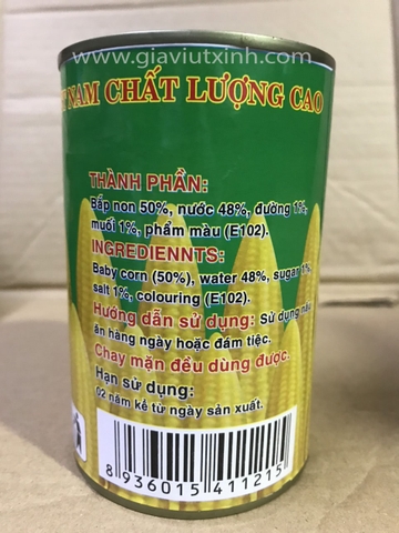BẮP NON ĐÓNG LON 425G - CANNED BABY CORN