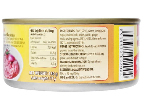 BÒ HẦM VISSAN 150G