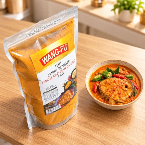 BỘT CÀ RI CÁ WANG-FU 1KG – FISH CURRY POWDER MALAYSIA - SERBUK KARI IKAN DAGING