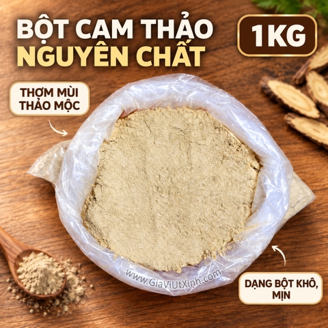 BỘT CAM THẢO NGUYÊN CHẤT 1KG – CAM THẢO XAY KHÔ - LICORICE POWDER