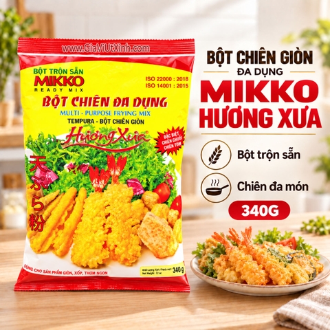BỘT CHIÊN GIÒN MIKKO HƯƠNG XƯA 340G – BỘT TEMPURA, MULTI-PURPOSE FRYING MIX [NT]