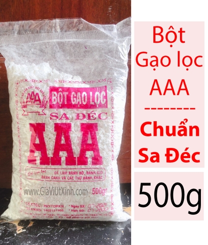 BỘT GẠO LỌC SA ĐÉC AAA 500G - AAA RICE FLOUR - CHUYÊN LÀM BÁNH BÒ, BÁNH XÈO, BÁNH GIÒ