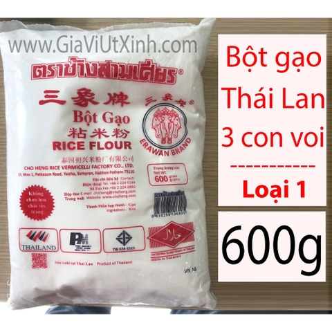 BÔT GẠO THÁI LAN 3 CON VOI 600G - ERAWAN BRAND RICE FLOUR