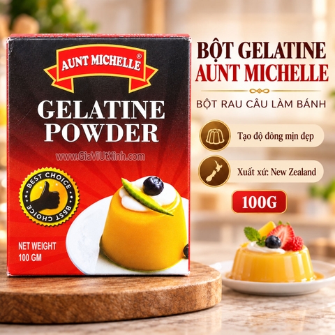 BỘT GELATINE AUNT MICHELLE 100G - BỘT RAU CÂU LÀM BÁNH