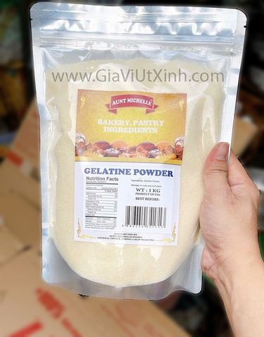 BỘT GELATINE AUNT MICHELLE 1KG - AUNT MICHELLE GELATINE POWDER - BỘT GELATINE MỸ