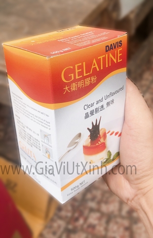 BỘT GELATINE DAVIS NEW ZEALAND 500G - BỘT RAU CÂU LÀM BÁNH