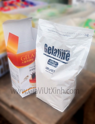 BỘT GELATINE DAVIS NEW ZEALAND 500G - BỘT RAU CÂU LÀM BÁNH