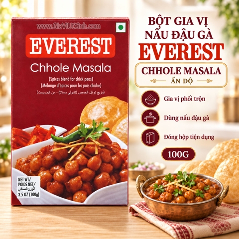 BỘT GIA VỊ NẤU ĐẬU GÀ EVEREST CHHOLE MASALA 100G - ẤN ĐỘ