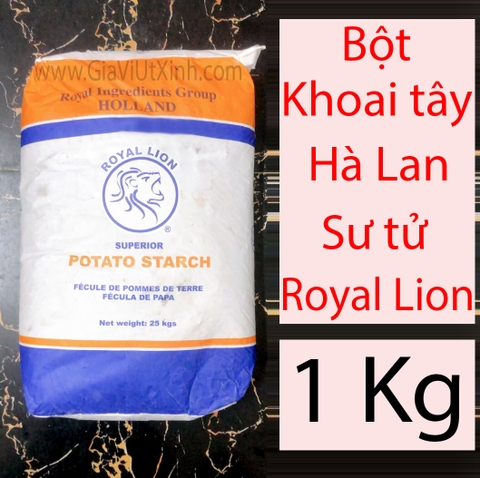 BỘT KHOAI TÂY HÀ LAN SƯ TỬ ROYAL LION 500G- 1KG- 25Kg - ROYAL LION POTATO STARCH