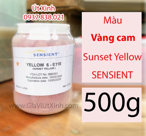BỘT MÀU VÀNG CAM SUNSET YELLOW SENSIENT 500G - YELLOW 6-E110