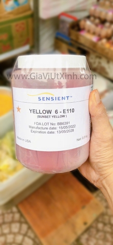 BỘT MÀU VÀNG CAM SUNSET YELLOW SENSIENT 500G - YELLOW 6-E110