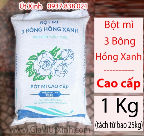 BỘT MÌ CAO CẤP 3 BÔNG HỒNG XANH (1KG- 3KG- 5KG) - PROTEIN 9%-12%