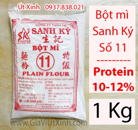 BỘT MÌ SANH KÝ SỐ 11 1KG - PLAIN FLOUR - ĐA DỤNG CHO LÀM BÁNH
