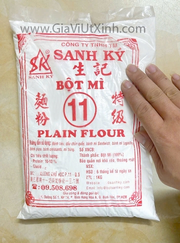 BỘT MÌ SANH KÝ SỐ 11 1KG - PLAIN FLOUR - ĐA DỤNG CHO LÀM BÁNH