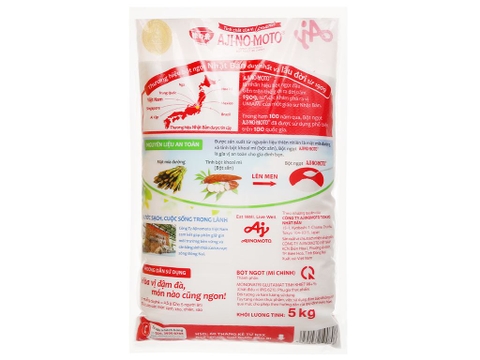 BỘT NGỌT AJINOMOTO 5KG HẠT NHỎ - MÌ CHÍNH - MONOSODIUM GLUTAMATE