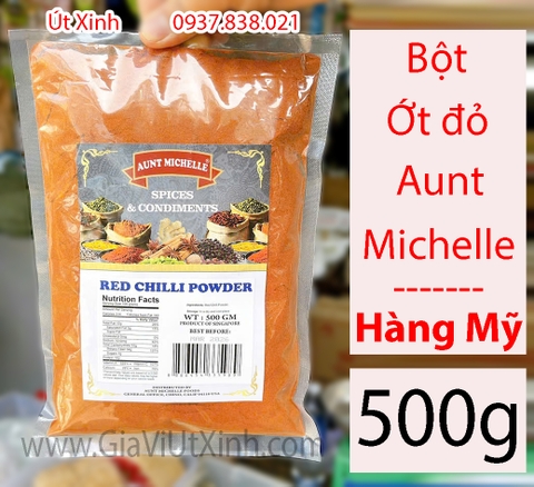 BỘT ỚT ĐỎ AUNT MICHELLE 500G - BỘT ỚT MỸ CAY NỒNG, NGUYÊN CHẤT - RED CHILLI POWDER