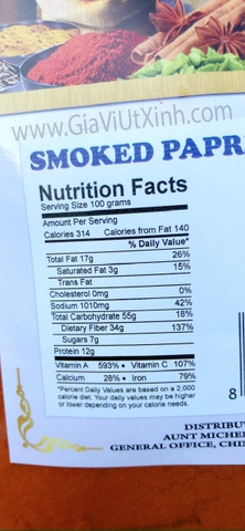 BỘT ỚT XÔNG KHÓI PAPRIKA MỸ AUNT MICHELLE 200G - 500G - 1KG - AUNT MICHELLE SMOKED PAPRIKA POWDER