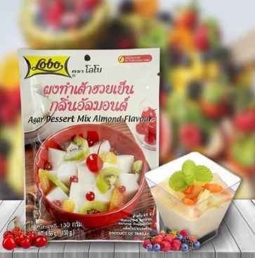BỘT RAU CÂU HẠNH NHÂN LOBO THÁI 130G - AGAR DESSERT MIX ALMOND FLAVOR