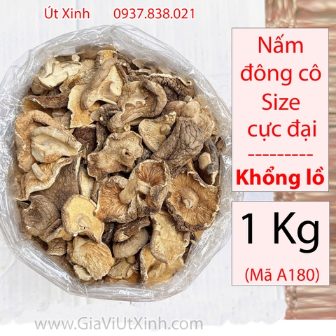 NẤM ĐÔNG CÔ KHÔ SIZE CỰC ĐẠI 500G- 1KG – TAI KHỔNG LỒ – MÃ A180