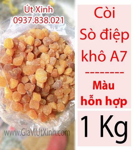 CỒI SÒ ĐIỆP KHÔ 1KG - SCALLOP ADDUCTOR MUSCLE - A7 (MÀU HỖN HỢP)