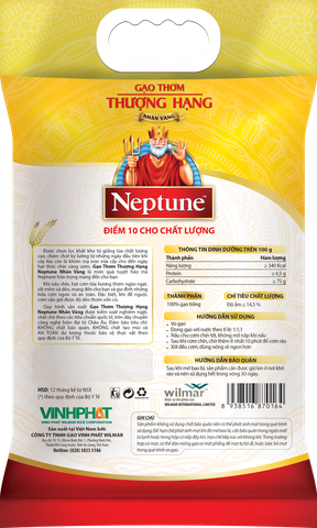 GẠO THƠM THƯỢNG HẠNG NEPTUNE NHÃN VÀNG 5KG