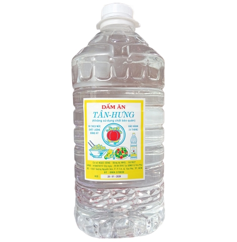 DẤM ĂN TÂN HƯNG 5 LÍT – DẤM TRẮNG NGUYÊN CHẤT