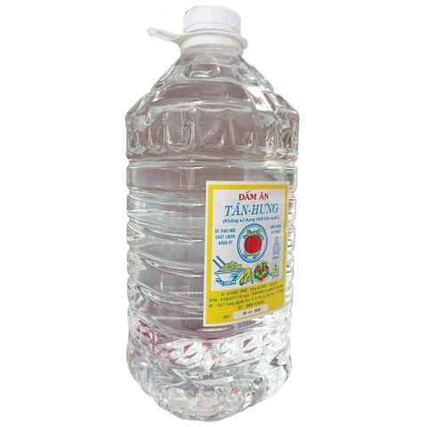 DẤM ĂN TÂN HƯNG 5 LÍT – DẤM TRẮNG NGUYÊN CHẤT