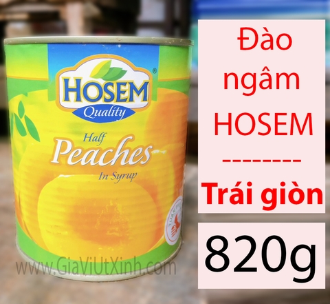 ĐÀO NGÂM HOSEM 820G - HOSEM HALF PEACHES IN SYRUP