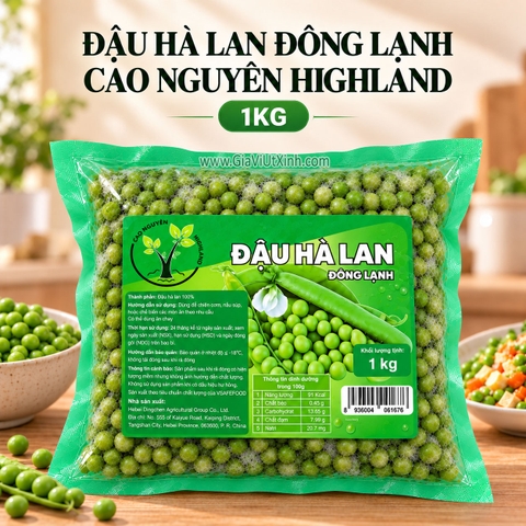 ĐẬU HÀ LAN ĐÔNG LẠNH CAO NGUYÊN HIGHLAND 1KG – FROZEN GREEN PEAS
