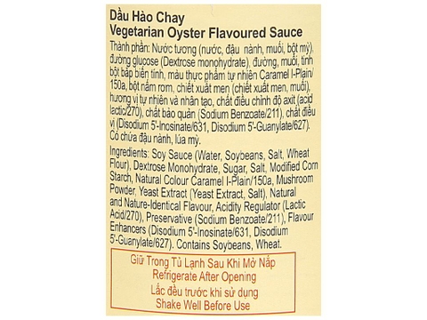 DẦU HÀO CHAY LEE KUM KEE 255G - VEGETARIAN OYSTER FLAVOURED SAUCE