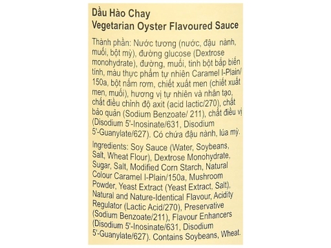 DẦU HÀO CHAY LEE KUM KEE 510G - VEGETARIAN OYSTER FLAVOURED SAUCE