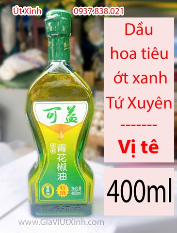DẦU HOA TIÊU ỚT XANH TỨ XUYÊN 400G - SICHUAN GREEN CHILLI OIL - DẦU ỚT VỊ TÊ TRUNG HOA