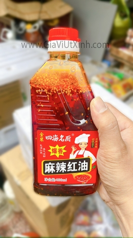 DẦU ỚT CAY ĐỎ TỨ XUYÊN 400ML – SICHUAN SPICY CHILLI OIL – DẦU ỚT CAY TÊ TRUNG HOA
