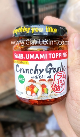 DẦU ỚT TỎI GIÒN S&B NHẬT BẢN 110G - S&B UMAMI TOPPING CRUNCHY GARLIC WITH CHILI OIL