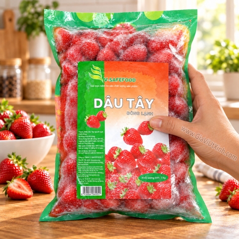 DÂU TÂY ĐÔNG LẠNH V-SAFEFOOD 1KG – FROZEN STRAWBERRY
