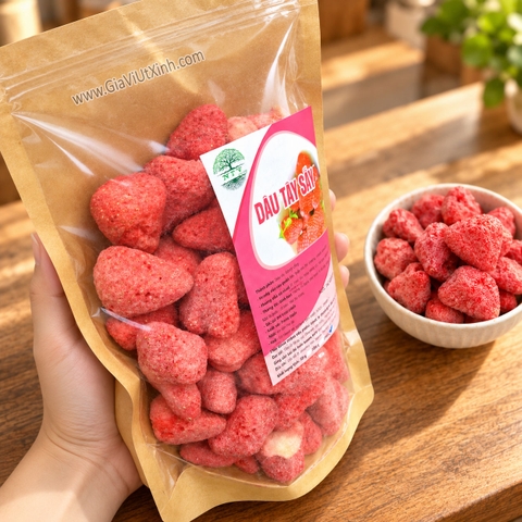 DÂU TÂY SẤY GIÒN NTV 250G – DÂU TÂY SẤY KHÔ ĂN LIỀN
