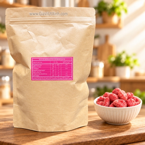 DÂU TÂY SẤY GIÒN NTV 250G – DÂU TÂY SẤY KHÔ ĂN LIỀN