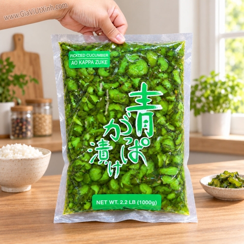 DƯA LEO MUỐI XANH NHẬT BẢN AO KAPPA ZUKE 1KG - PICKLED CUCUMBER (DƯA CHUỘT MUỐI))