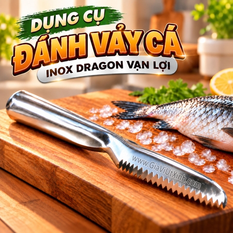 DỤNG CỤ ĐÁNH VẢY CÁ INOX DRAGON VẠN LỢI – CÂY CẠO VẢY CÁ