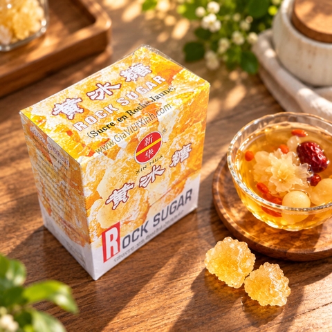 ĐƯỜNG PHÈN VÀNG HONG KONG XIN HUA 400G – HOÀNG BĂNG ĐƯỜNG - YELLOW ROCK SUGAR
