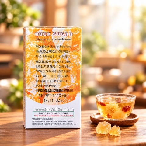 ĐƯỜNG PHÈN VÀNG HONG KONG XIN HUA 400G – HOÀNG BĂNG ĐƯỜNG - YELLOW ROCK SUGAR