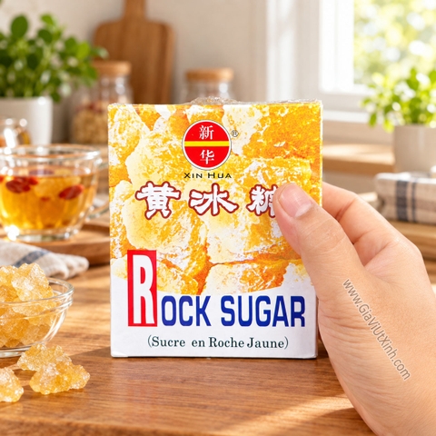 ĐƯỜNG PHÈN VÀNG HONG KONG XIN HUA 400G – HOÀNG BĂNG ĐƯỜNG - YELLOW ROCK SUGAR