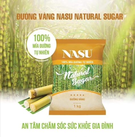 ĐƯỜNG VÀNG NASU 1KG - ĐƯỜNG MÍA TỰ NHIÊN - NATURAL SUGAR