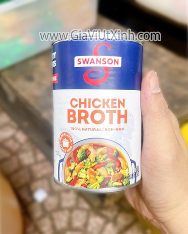 NƯỚC DÙNG GÀ SWANSON 411G – CHICKEN BROTH MỸ – DẠNG LỎNG NON-GMO