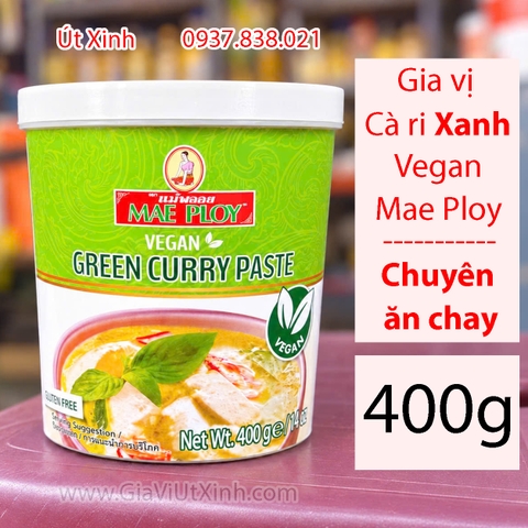 GIA VỊ CÀ RI XANH (ĂN CHAY) THÁI LAN MAE PLOY 400G - GREEN CURRY PASTE