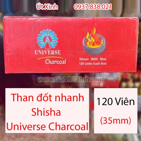 THAN ĐỐT NHANH SHISHA UNIVERSE CHARCOAL 35MM – 120 VIÊN/HỘP