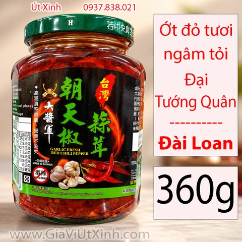 ỚT ĐỎ TƯƠI NGÂM TỎI ĐẠI TƯỚNG QUÂN 360G - NHẬP KHẨU ĐÀI LOAN