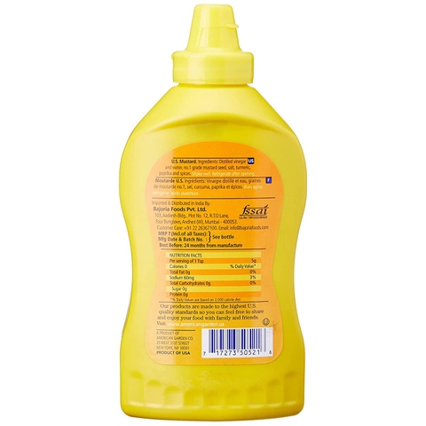 MÙ TẠT VÀNG AMERICAN GARDEN 227G - 397G - YELLOW MUSTARD U.S CLASSIC