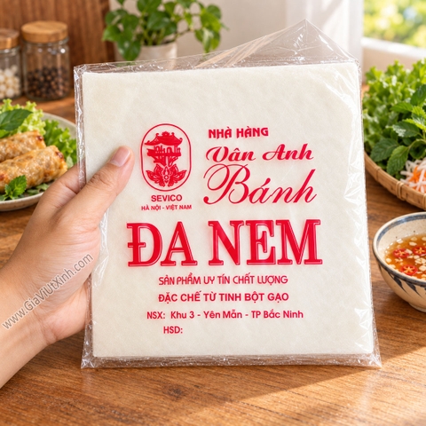 BÁNH ĐA NEM VUÔNG VÂN ANH - BÁNH TRÁNG CUỐN CHẢ GIÒ (30 LÁ/XẤP)